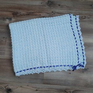 Handmade Blue Knitted Baby Blanket